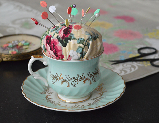 How to Make a Tea Cup Pin Cushion- MiaFleur