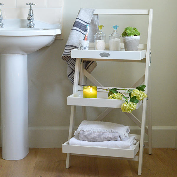 Decorative ladders are an on trend way to store all your essentials in the bathroom- Audenza
