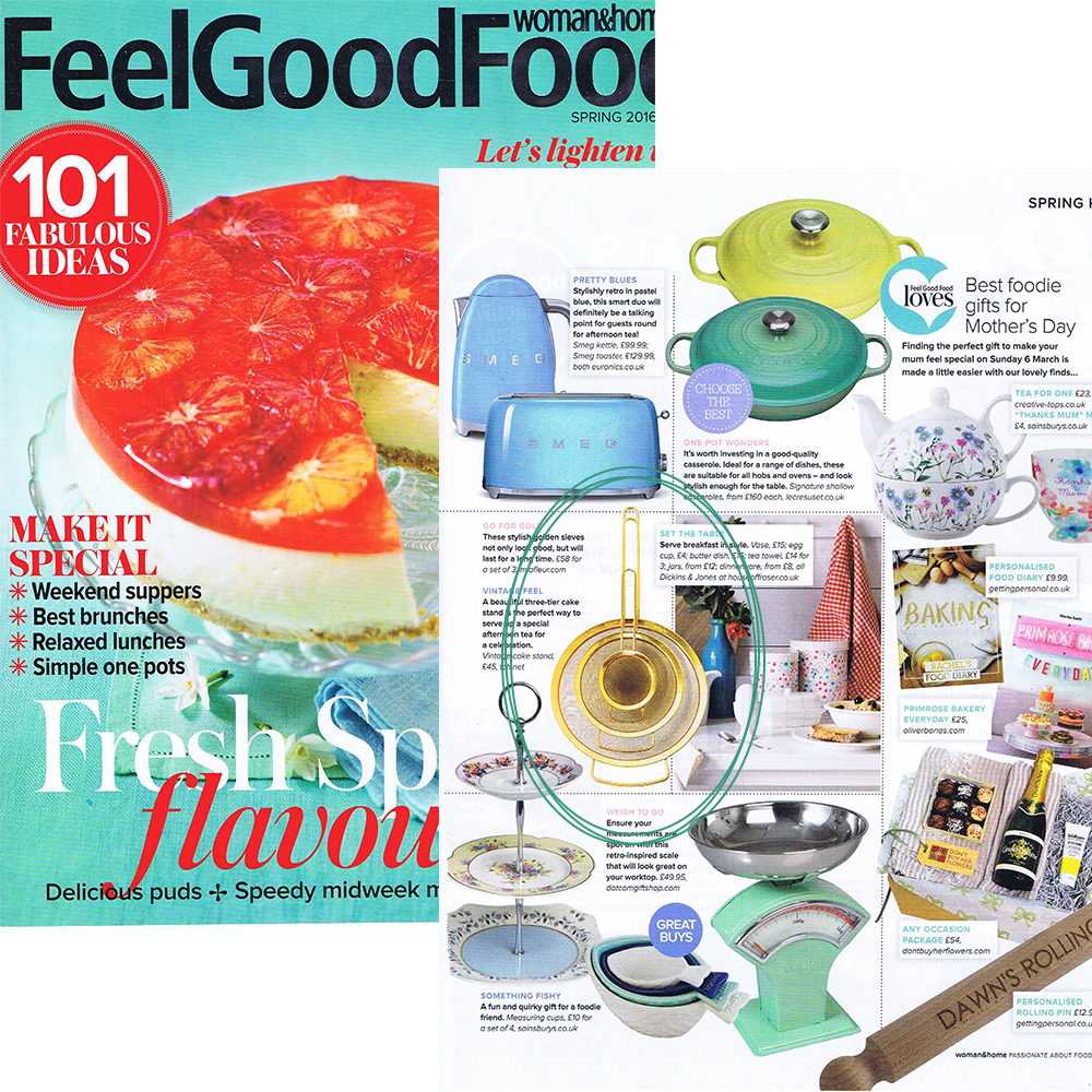 MiaFleur featured in Feel Good Food- Gold Sieves