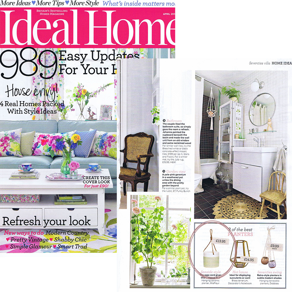 MiaFleur featured in Ideal Home- Hanging Planter