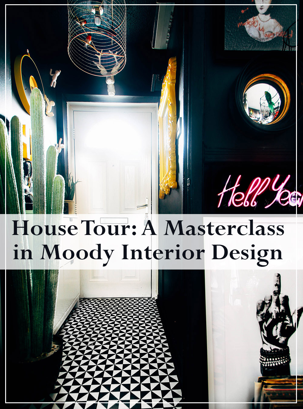 This home is a masterclass in moody interior design. We are sharing a full house tour on the blog to give you plenty of ideas and inspiration for your own home. Owned by Pati Robins, who describes her style as dark, eclectic and whacky. 
