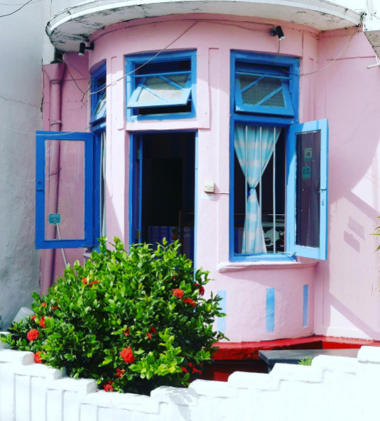 How fabulous is this ice cream pink house with the startling blue shutters. To get inspired to paint your house pink have a look at images of the Italian island of Burano – such mouth-watering colours!