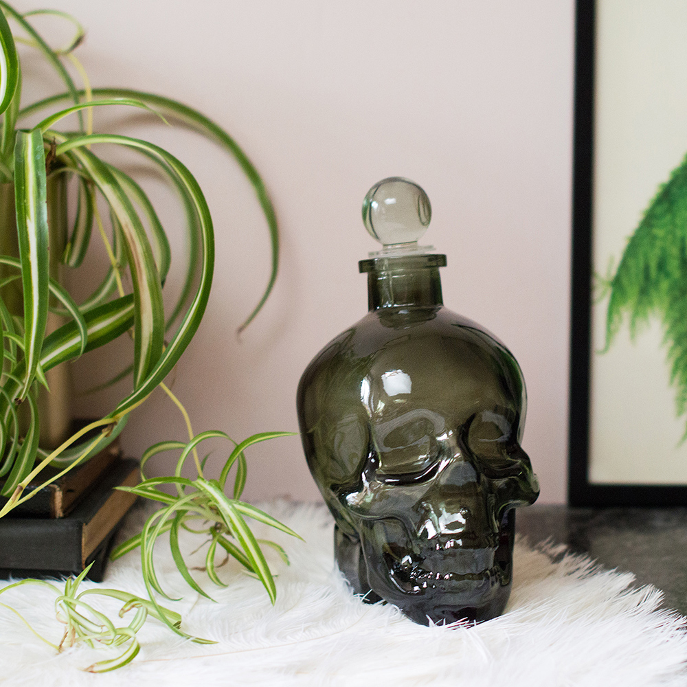 Audenza- Top 10 Cool Homewares Under £50. A fabulous skull decanter- perfect for your favourite tipple or why not use as a quirky vase?