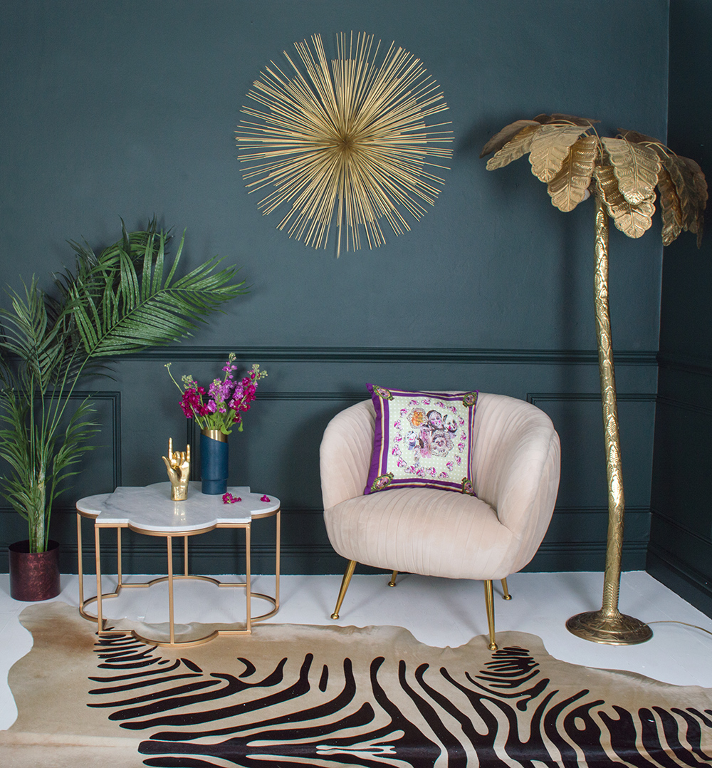 Audenza moody and eclectic living room