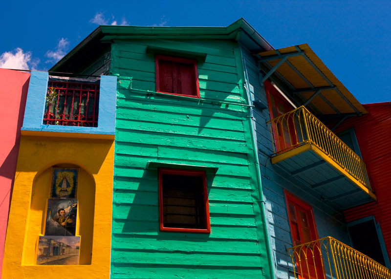 Destinations with colourful buildings- La Boca