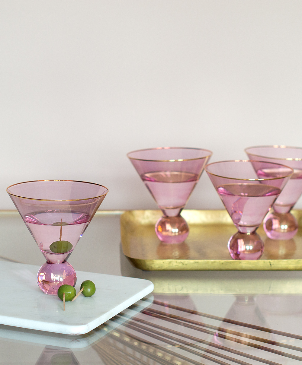 Pink martini glasses - unusual glassware
