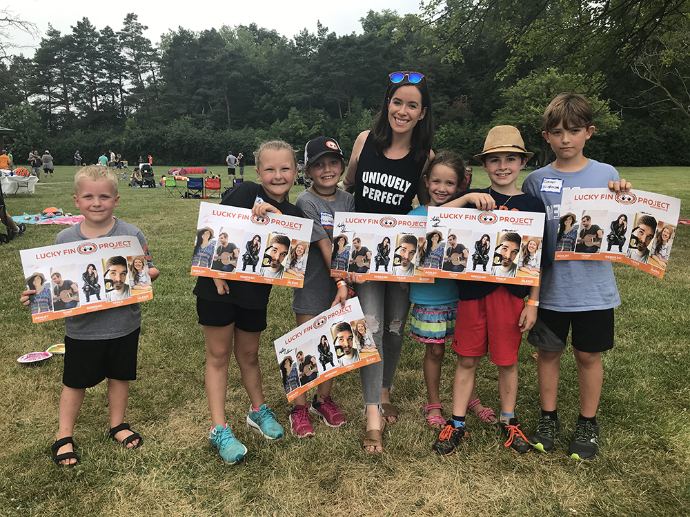 Rebekah Marine, the "Bionic Model", at a weekend supporting The Lucky Fin Project, a non-profit organization that aims to support people with limb differences.