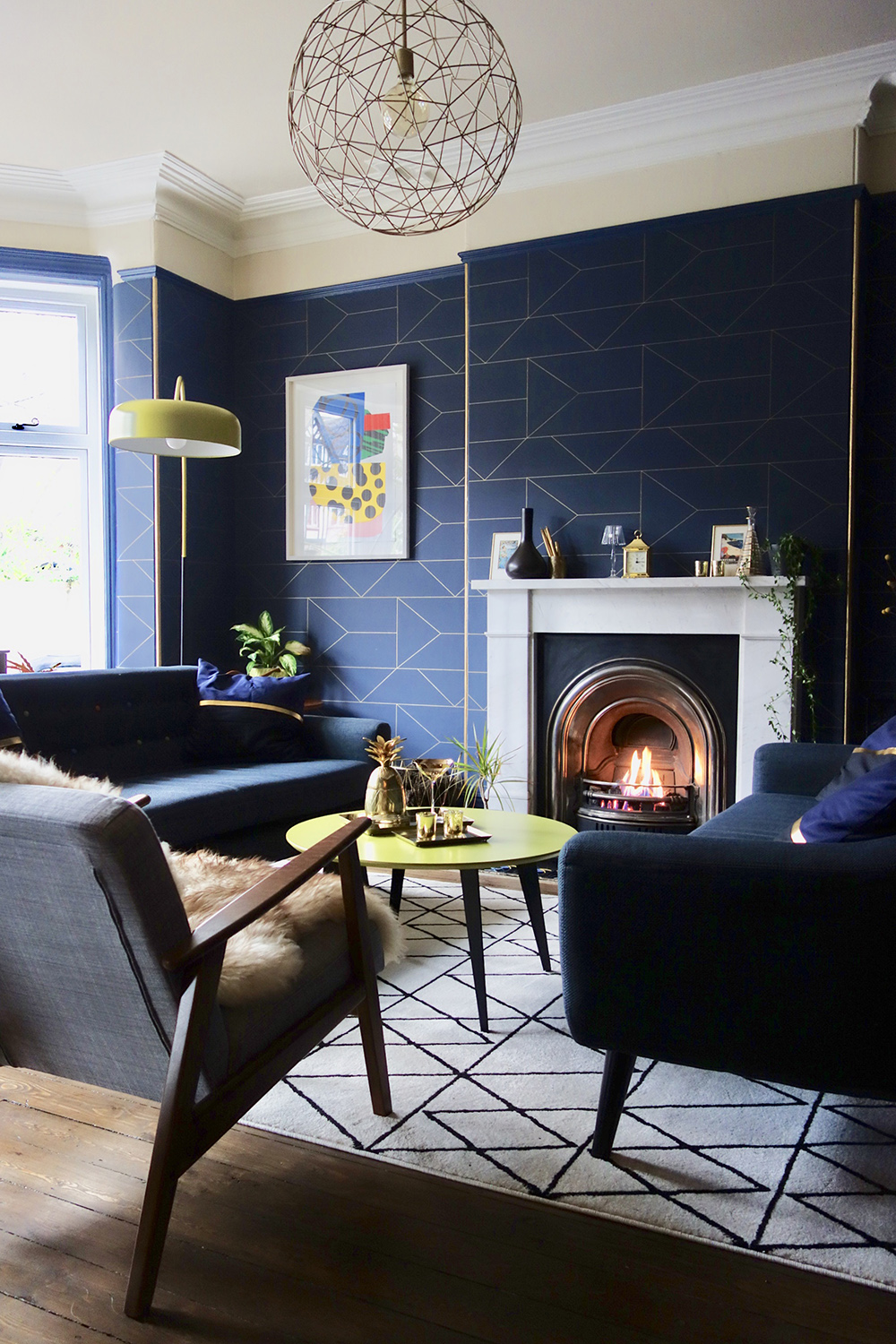 Interior design advice- navy blue living room