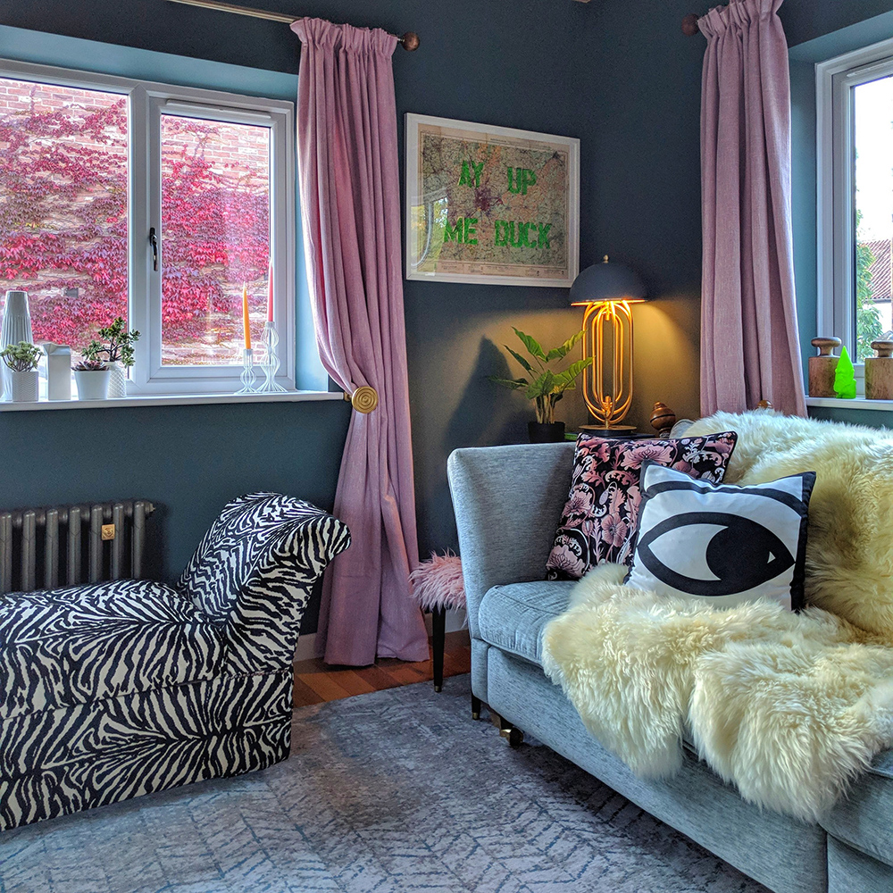 House tour- dark grey living room