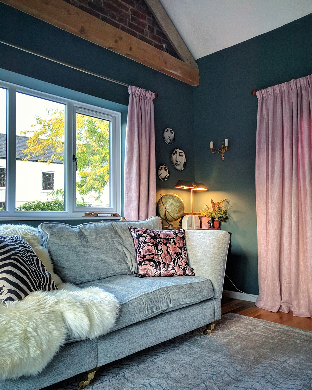 House tour- dark grey living room