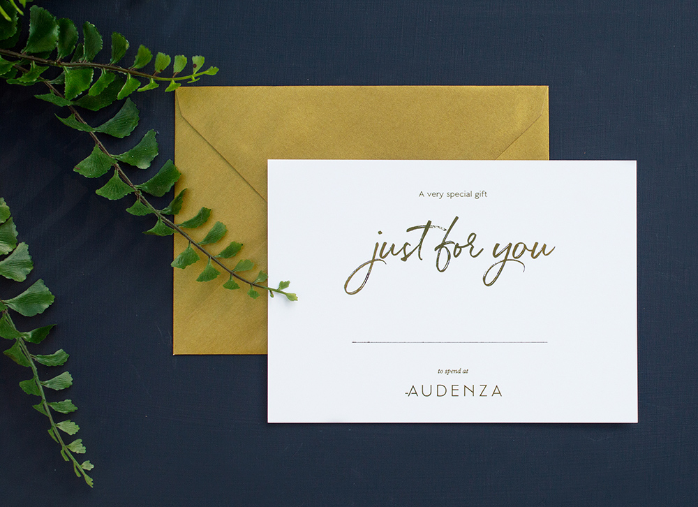 A beautiful Audenza gift voucher