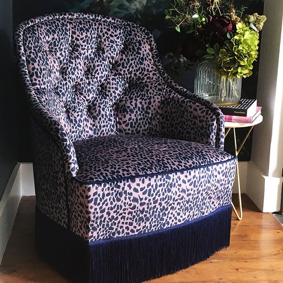 Leopard print velvet fabric by Rebecca J Mills, called 'Falling for - Magic'