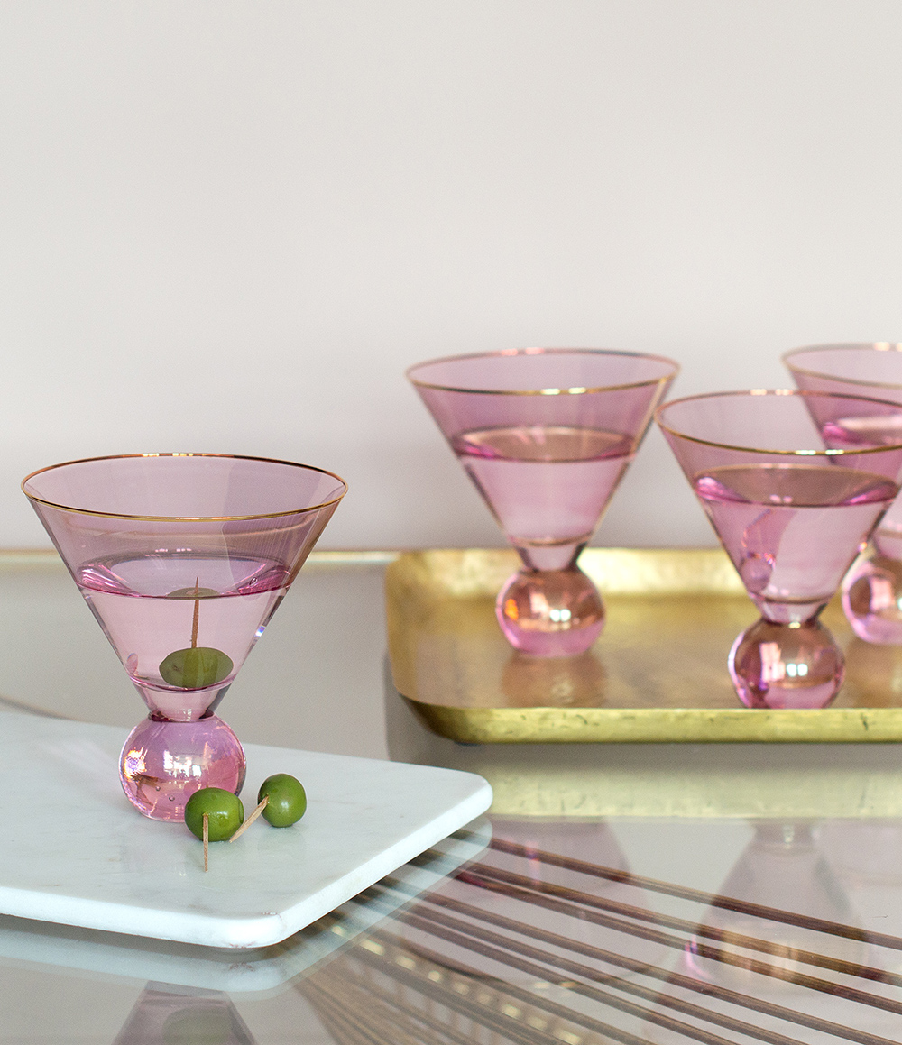 Pink martini glasses - cool barware