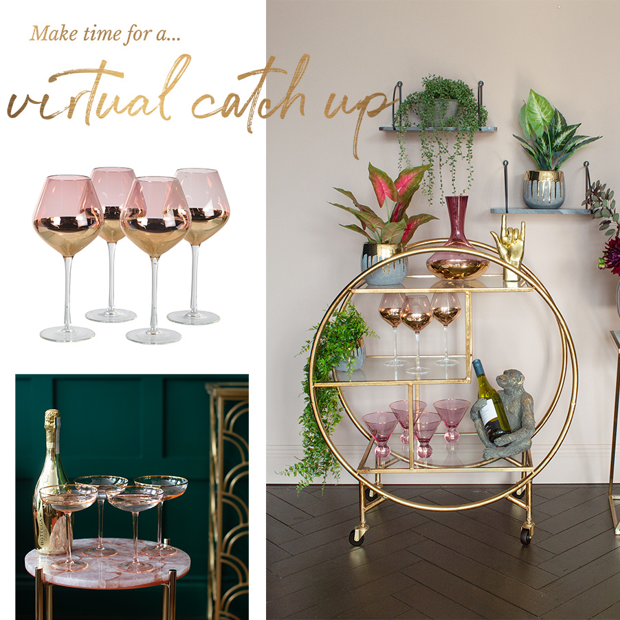 Make time for a virtual catch up and pretend you’re in a swanky bar with your very own drinks trolley!