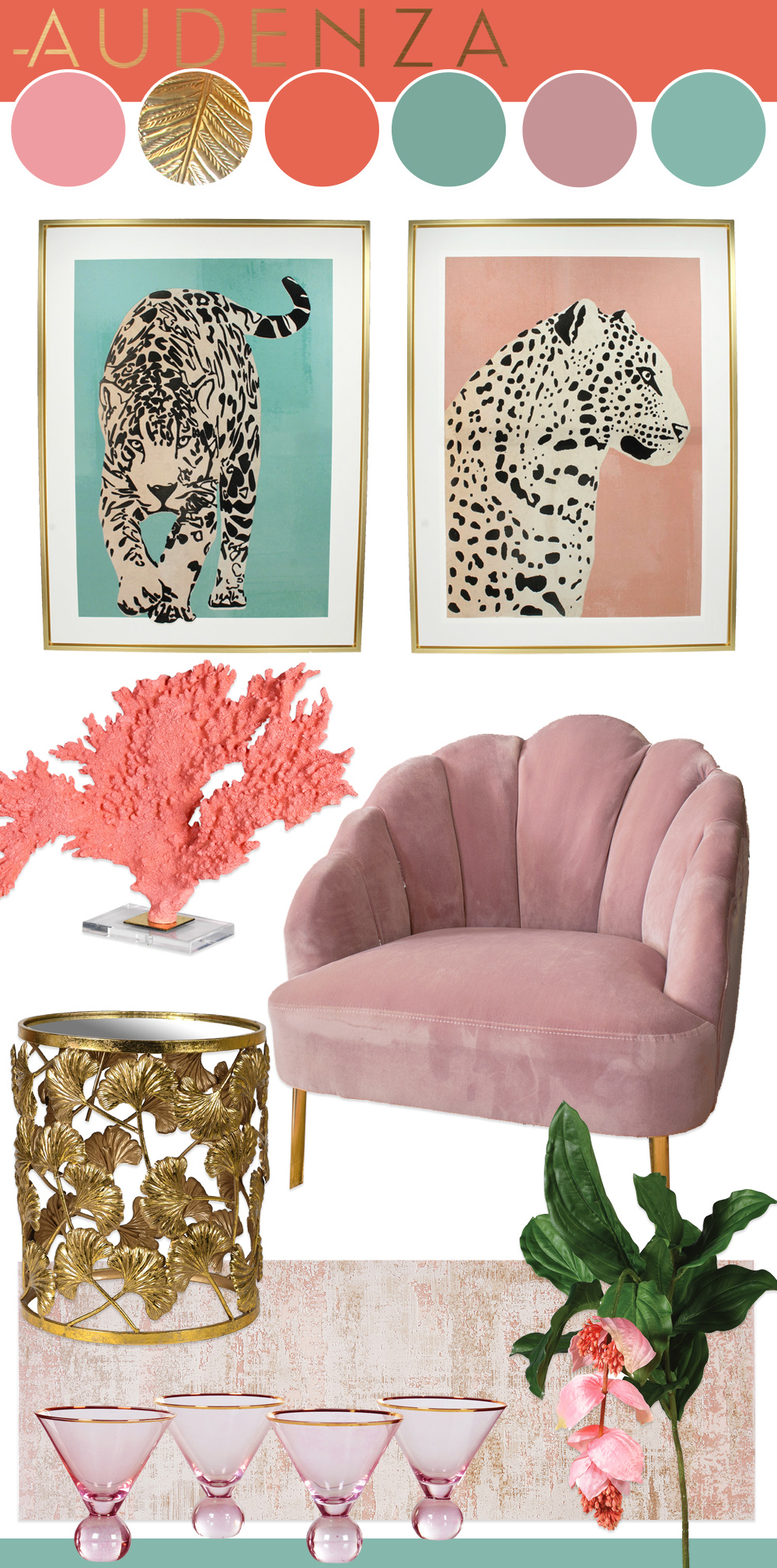 Pastel pink and blue interior colour inspiration for a Miami vibe in your home