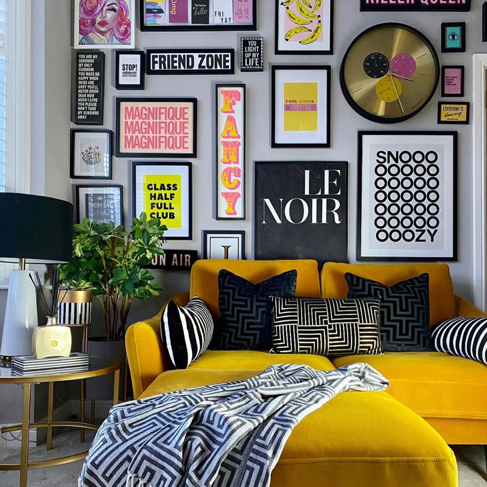 Eclectic and colourful gallery wall inspiration by Jo at Cloud Nine Interiors