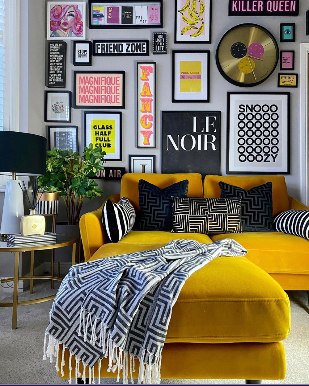 Eclectic and colourful gallery wall inspiration by Jo at Cloud Nine Interiors