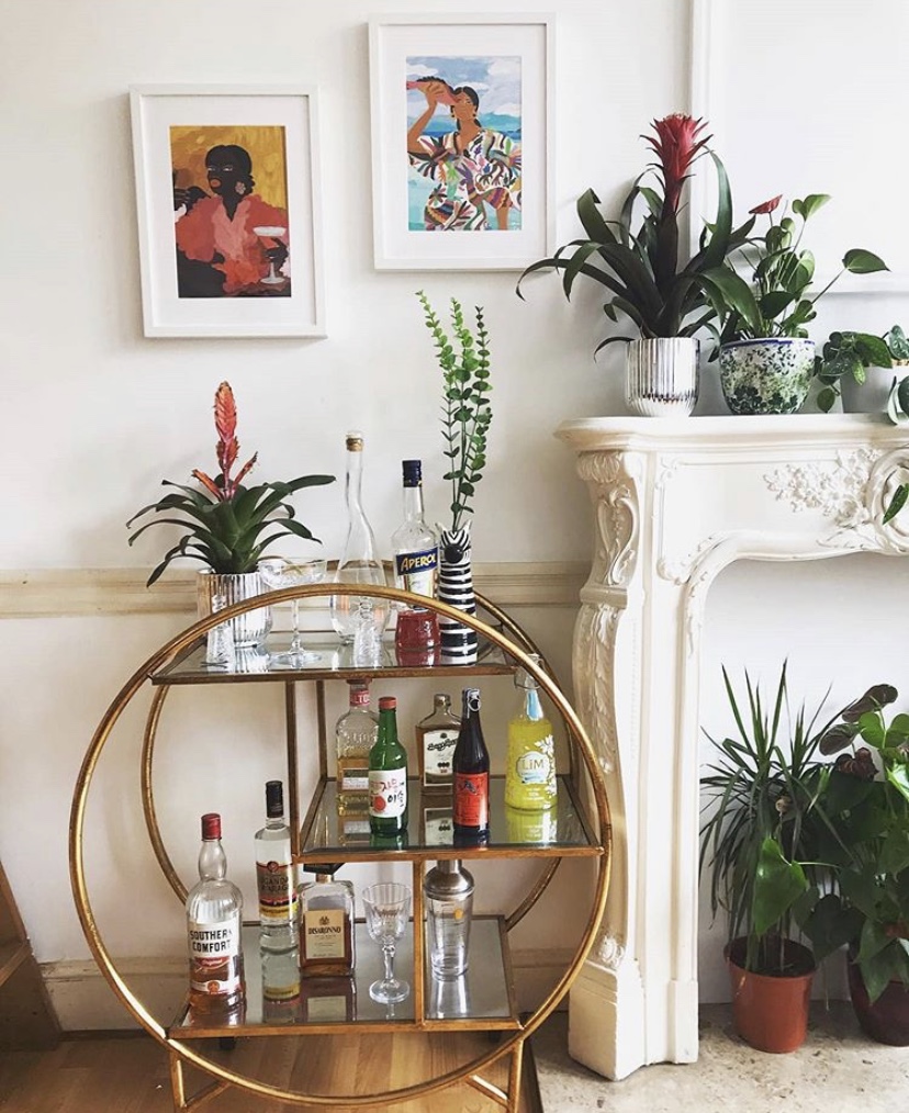 Gorgeous styling of our Gold Luxe Round Drinks Trolley