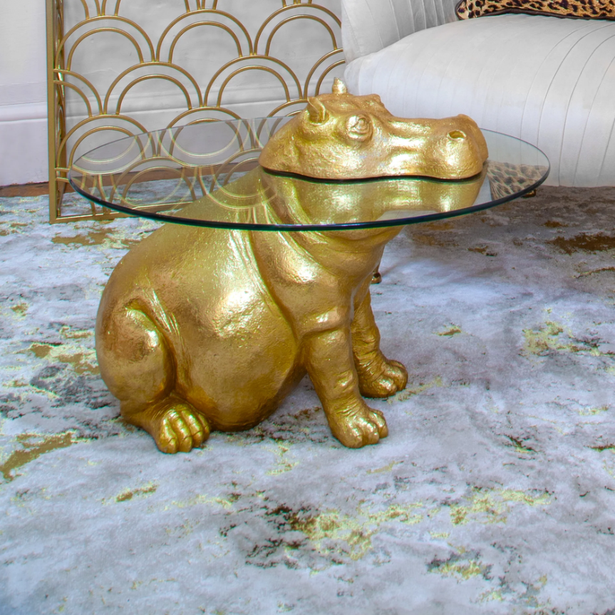 Patty Potamus Hippo Gold Coffee Table